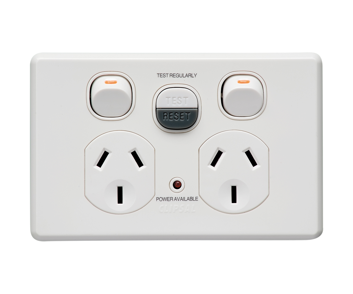 Australian Double Powerpointwith Safety Switch PNG image