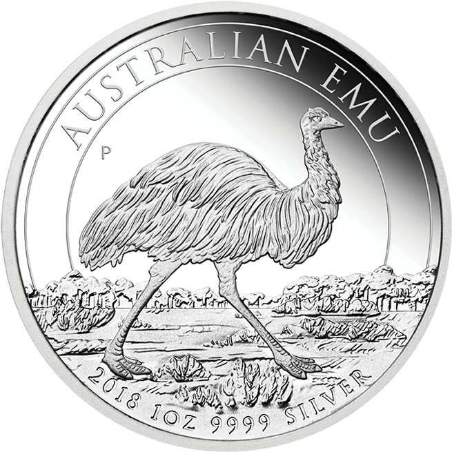 Australian Emu Silver Coin2018 PNG image