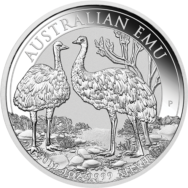 Australian Emu Silver Coin2019 PNG image