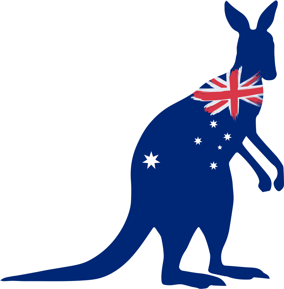 Australian Flag Kangaroo Silhouette PNG image
