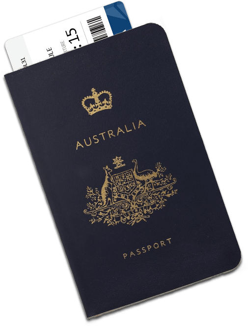 Australian Passportand Boarding Pass PNG image