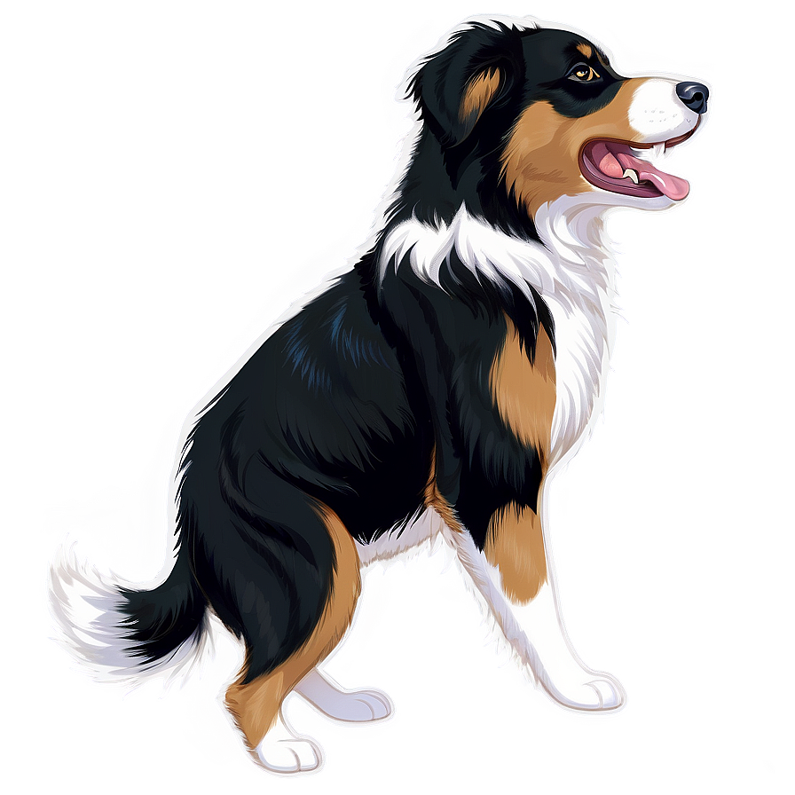 Australian Shepherd Barking Png Xha43 PNG image