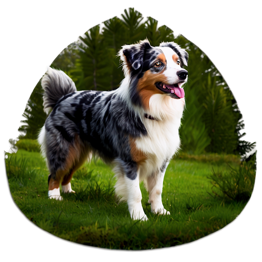 Australian Shepherd In Forest Png 06202024 PNG image