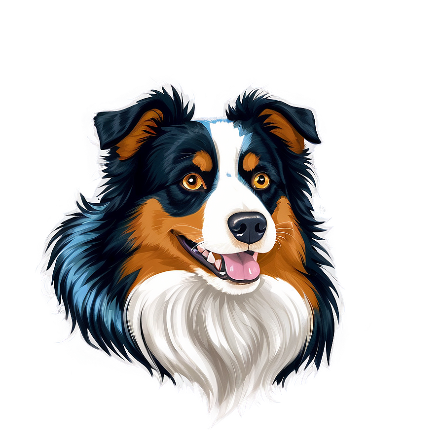 Australian Shepherd Portrait Png Yab86 PNG image