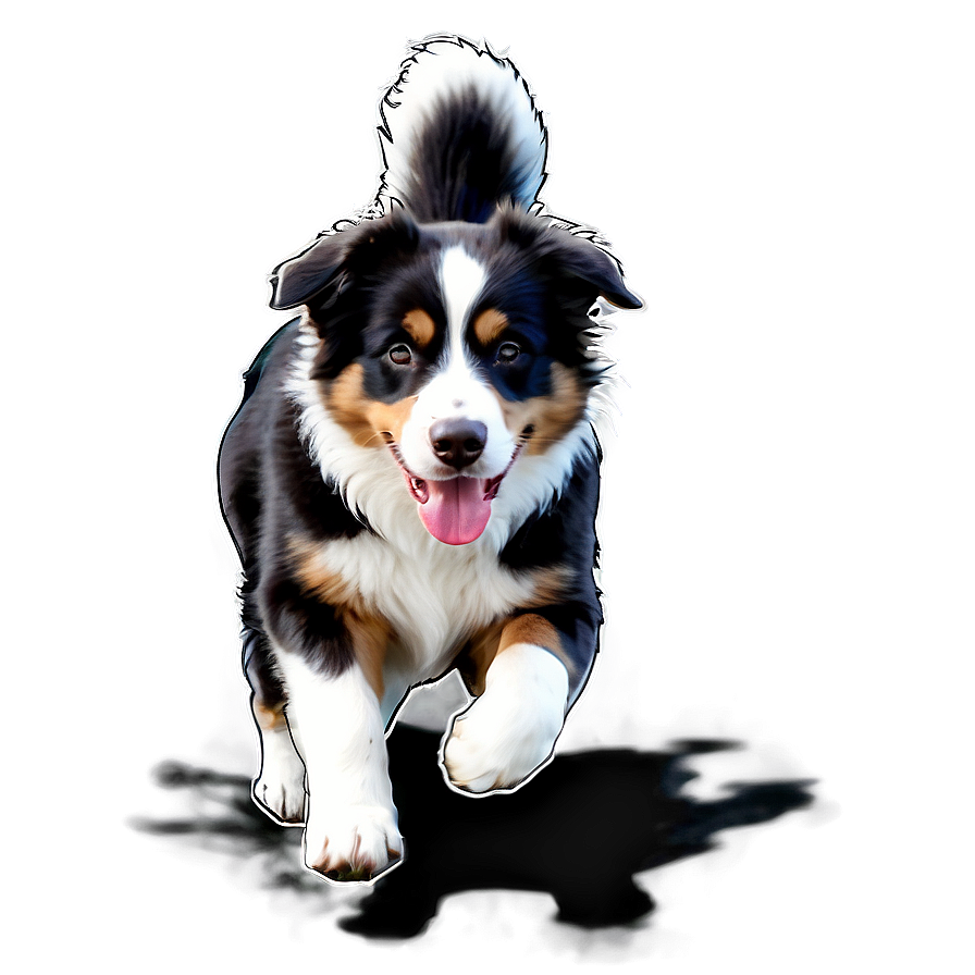 Australian Shepherd Running Png Vdo70 PNG image