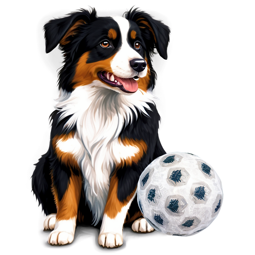 Australian Shepherd With Ball Png 59 PNG image