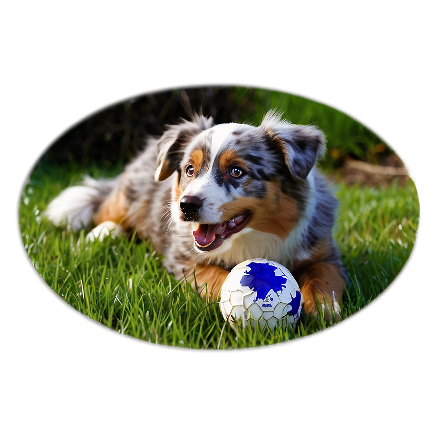 Australian Shepherd With Ball Png Xjb PNG image