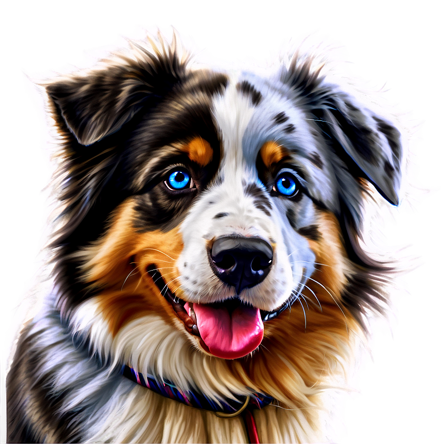 Australian Shepherd With Blue Eyes Png Pqd PNG image