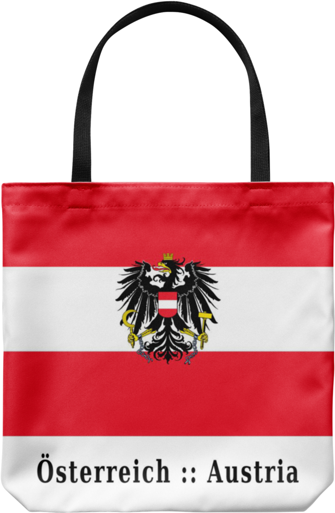 Austrian Flag Tote Bagwith Coatof Arms PNG image