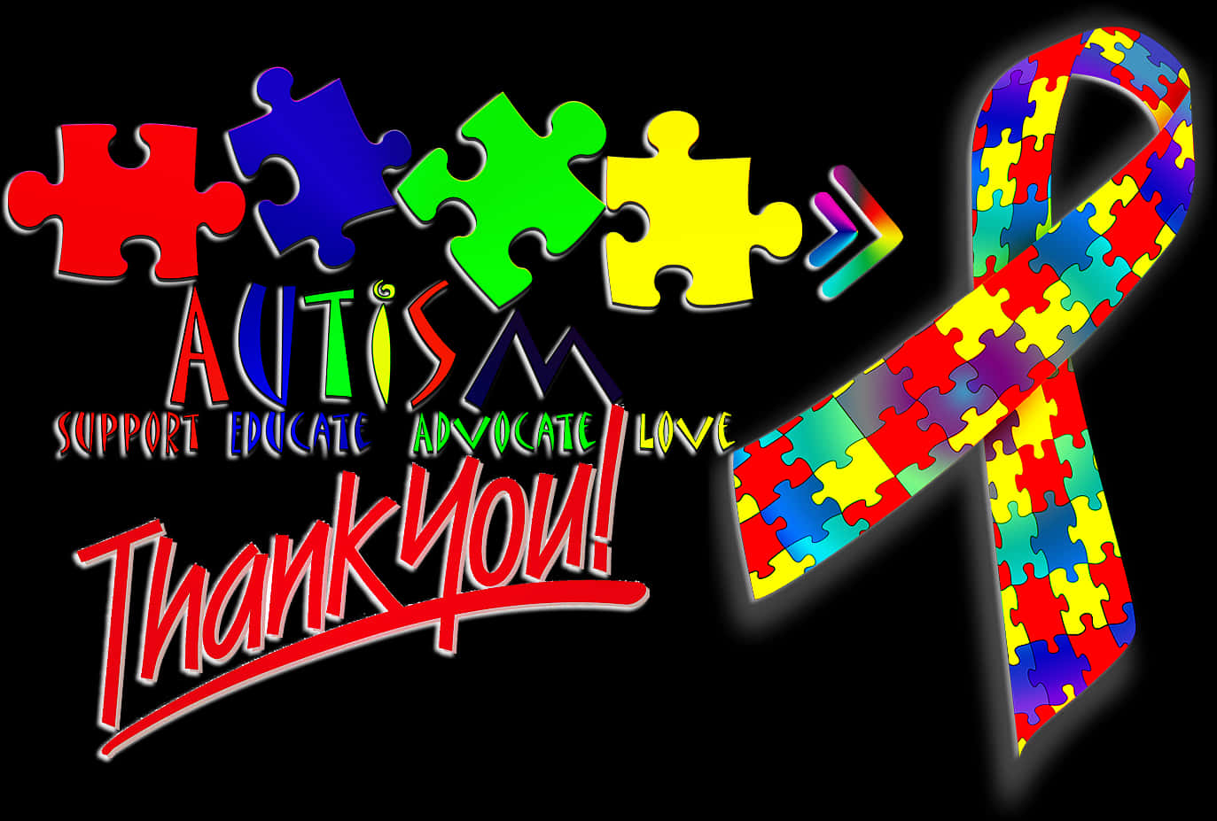 Autism Appreciation Thank You PNG image