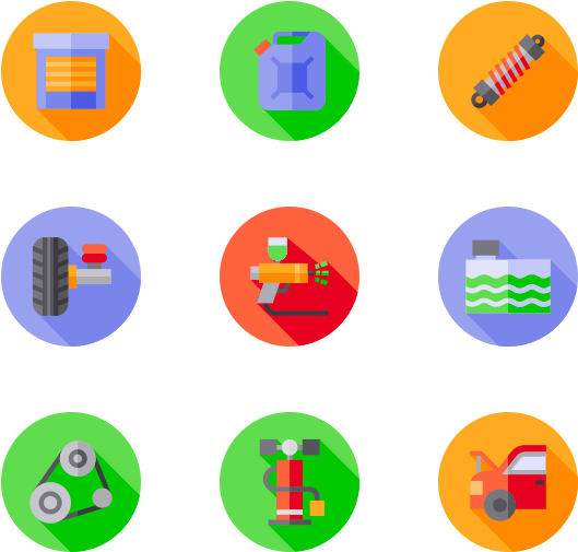 Auto Maintenance Icons Set PNG image