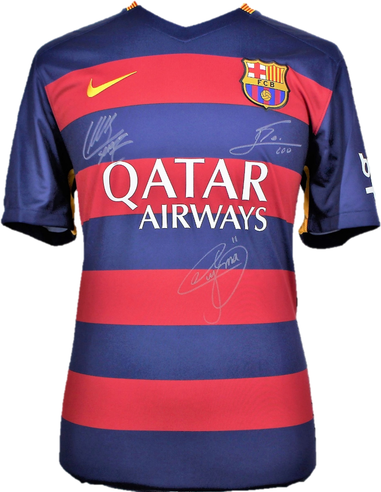 Autographed F C Barcelona Jersey Qatar Airways PNG image