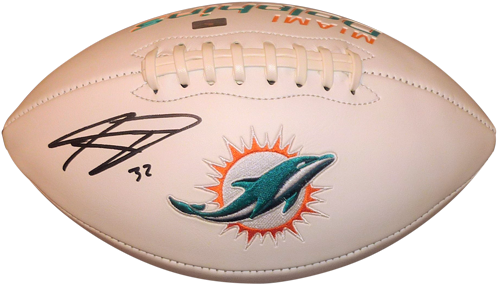 Autographed Footballwith Dolphin Logo PNG image