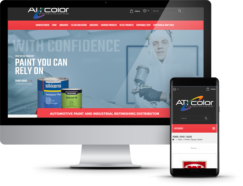 Automotive Paint Ecommerce Website Responsive Design PNG image