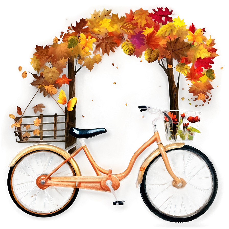 Autumn Bicycle Png 05212024 PNG image