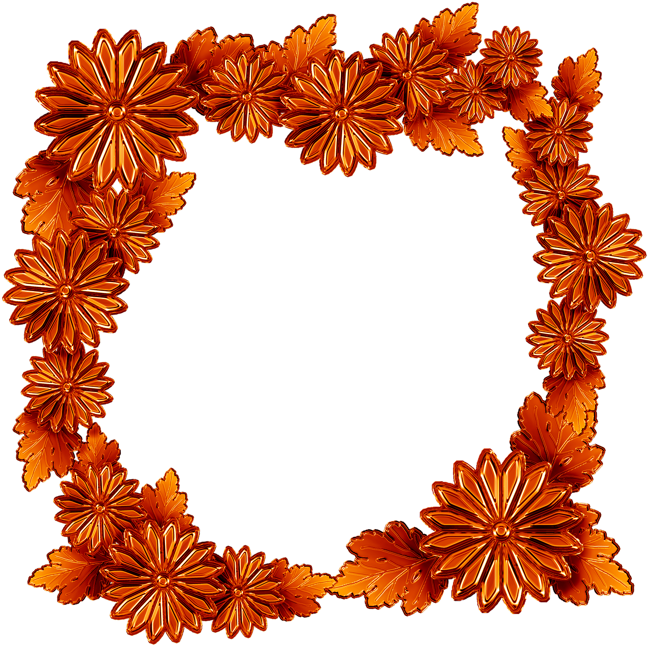 Autumn Chrysanthemum Frame PNG image