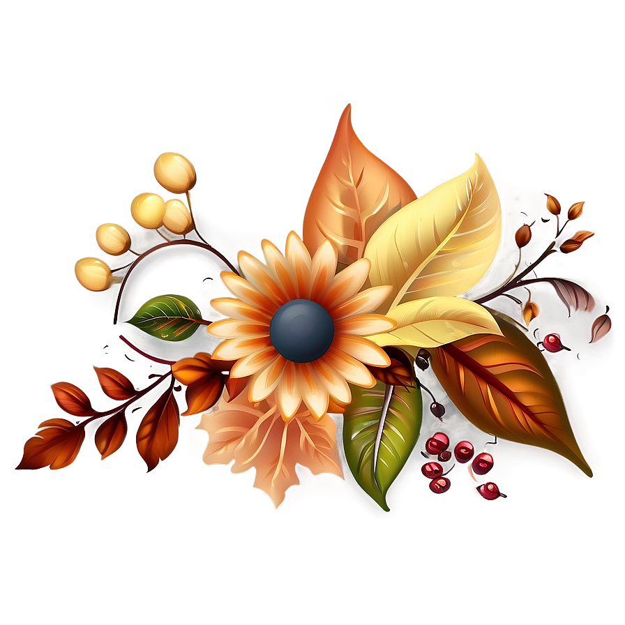 Autumn Elegance Flowers Png Hup73 PNG image