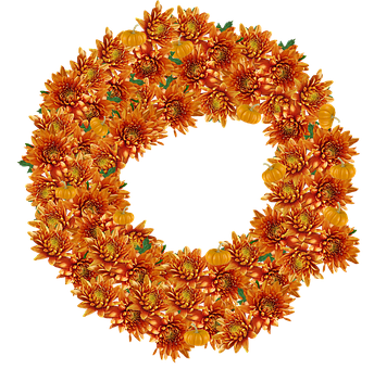 Autumn Floral Wreath PNG image