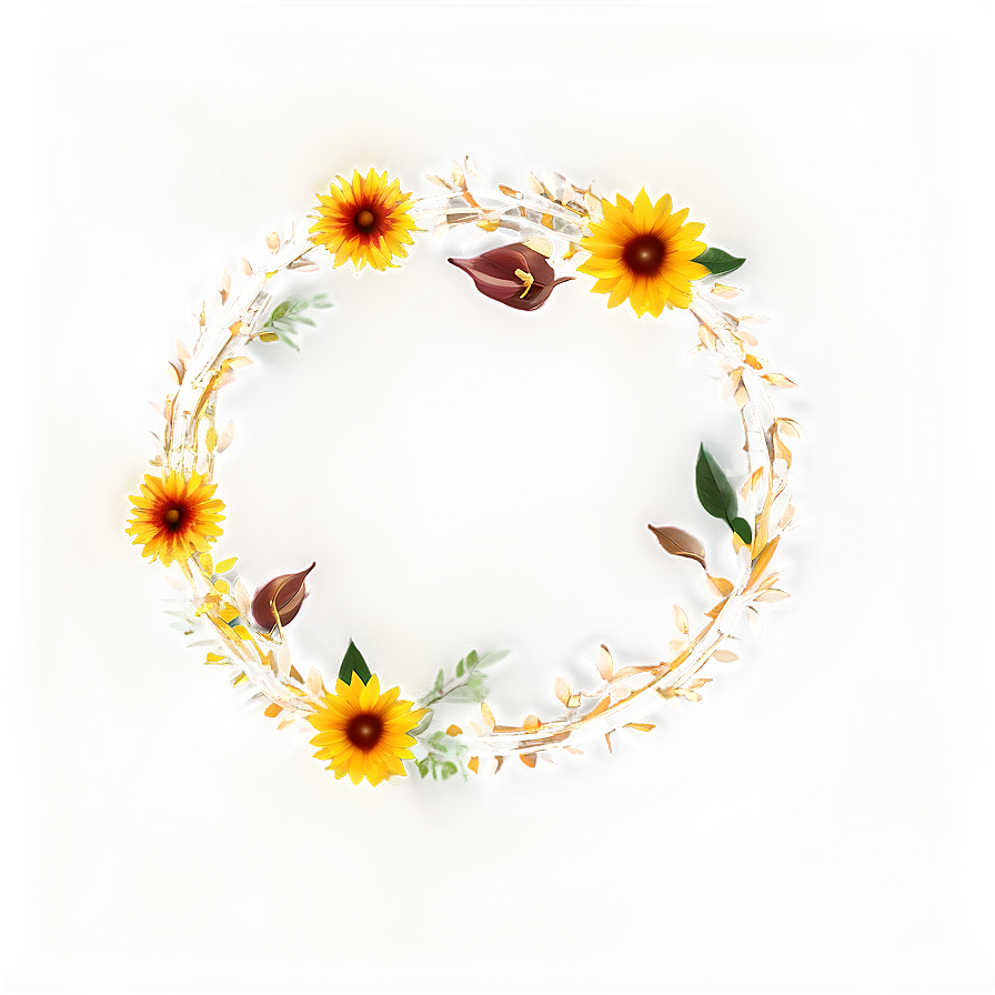 Autumn Flower Circle Png 06252024 PNG image