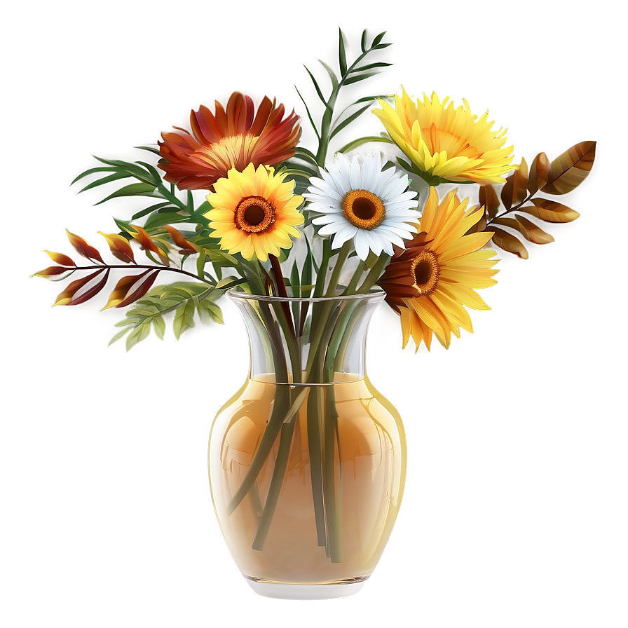 Autumn Flowers In Vase Png 06272024 PNG image