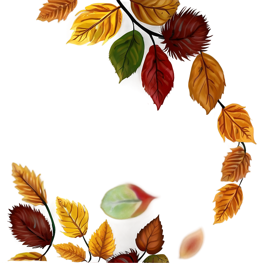 Autumn Leaves Border Png 05042024 PNG image
