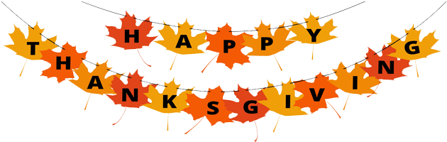 Autumn Leaves Happy Thanksgiving Banner PNG image