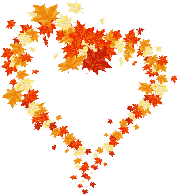 Autumn Leaves Heart Shape PNG image