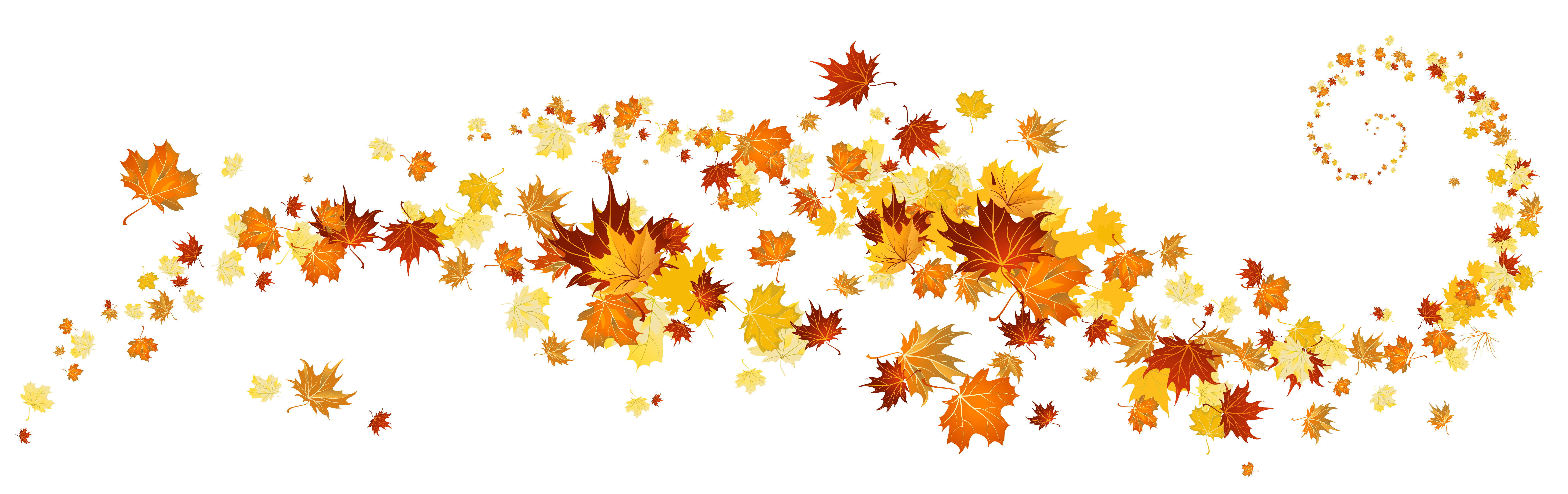 Autumn Leaves Swirl Pattern PNG image