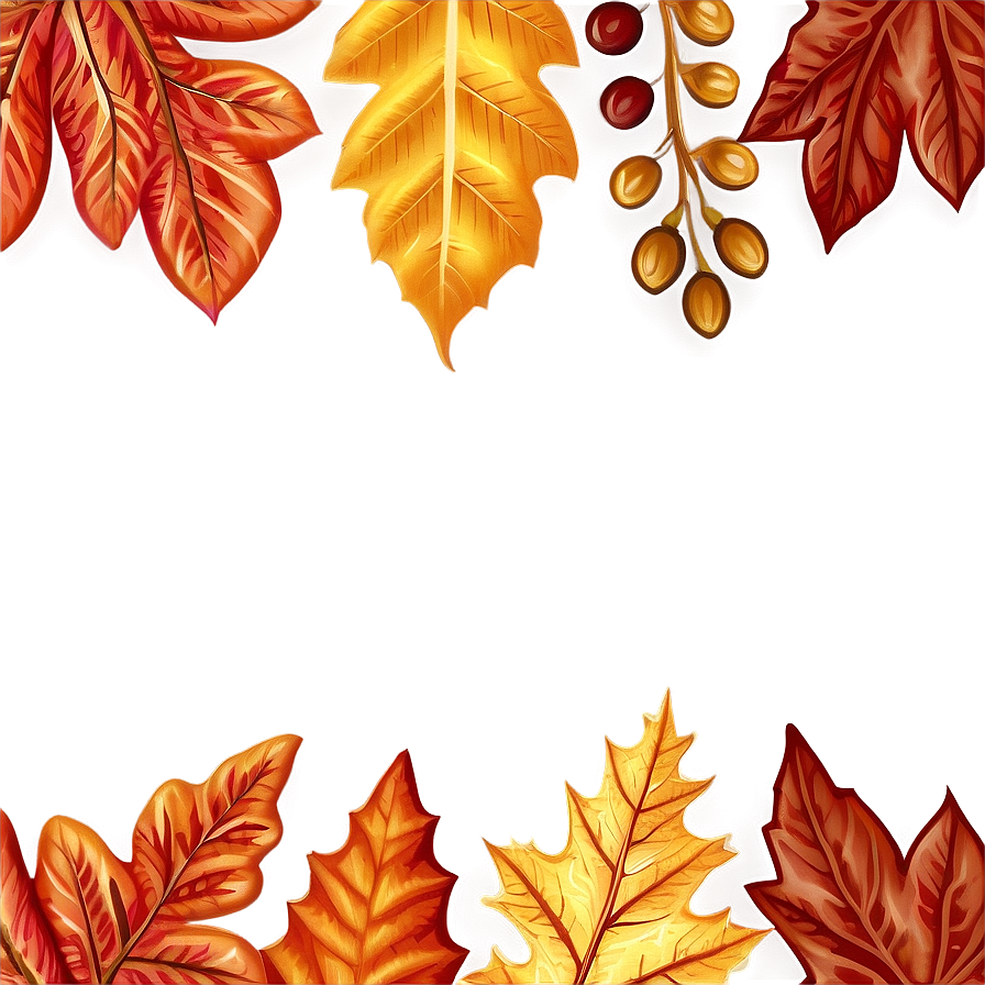 Autumn Leaves Thanksgiving Border Png 06202024 PNG image