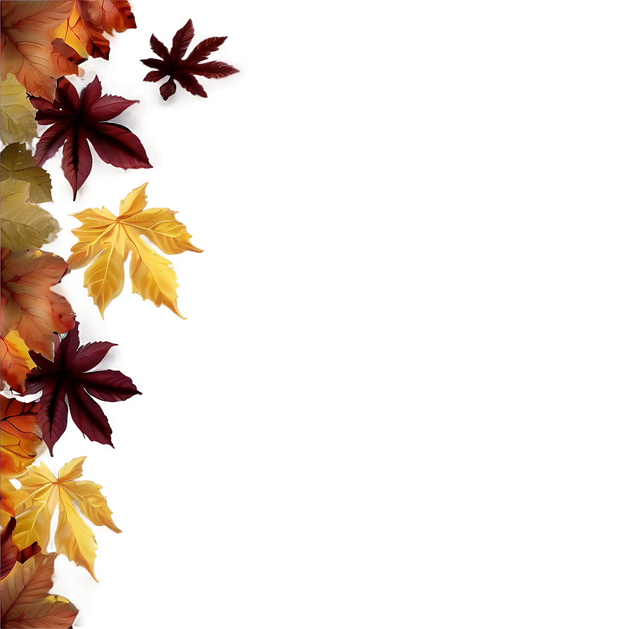 Autumn Leaves Thanksgiving Border Png Yfg46 PNG image