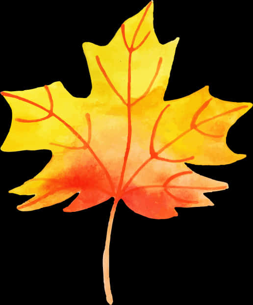 Autumn Maple Leaf Watercolor PNG image