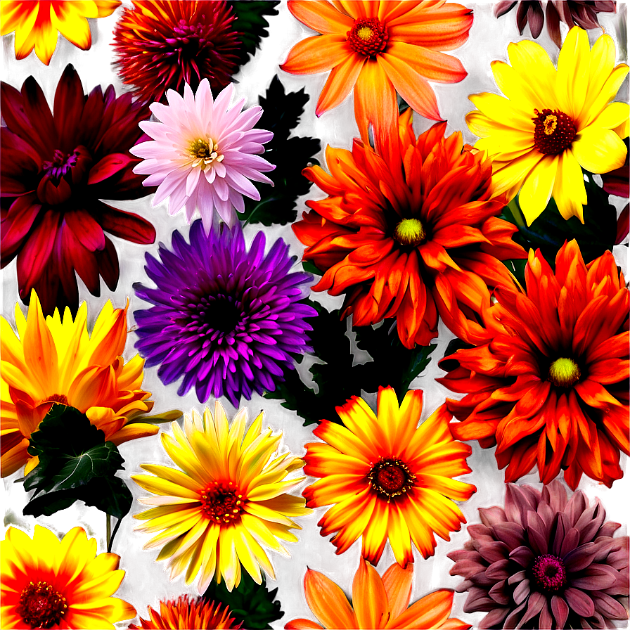 Autumn Spectrum Flowers Png 77 PNG image