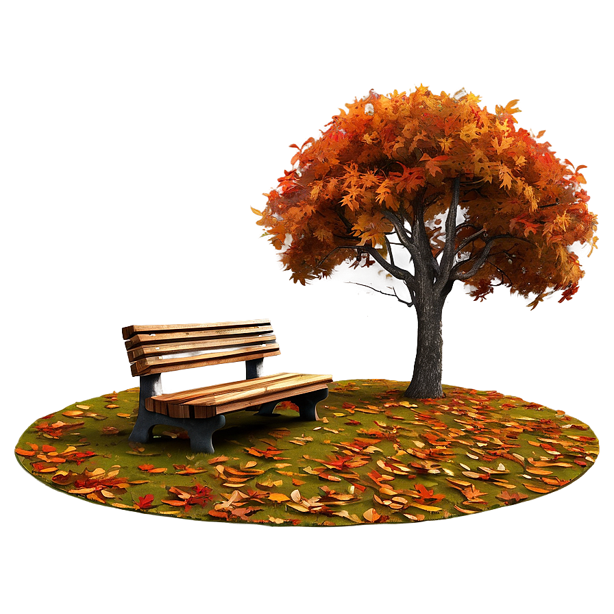 Autumn Tree With Bench Png Tww48 PNG image