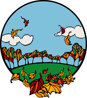 Autumnal Circle Vector Art PNG image