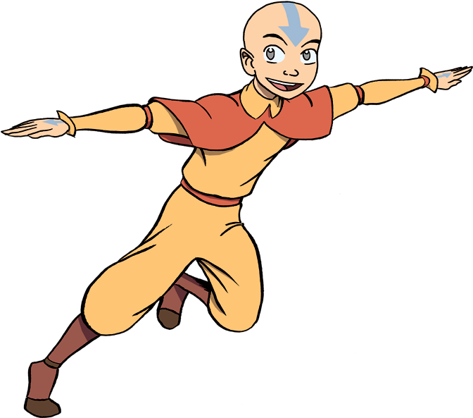 Avatar Aang Action Pose PNG image