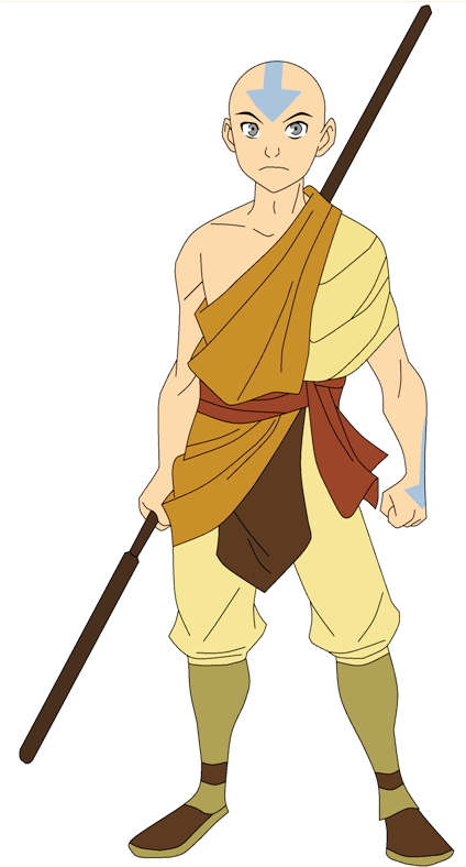 Avatar Aang Standing Pose PNG image