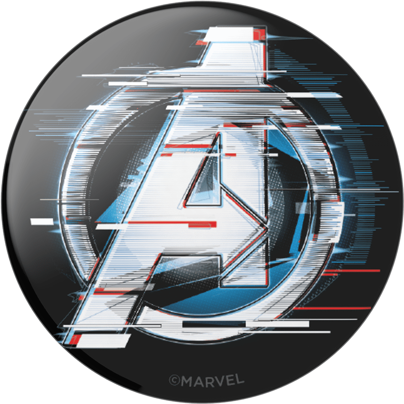 Avengers Logo Glitch Effect PNG image