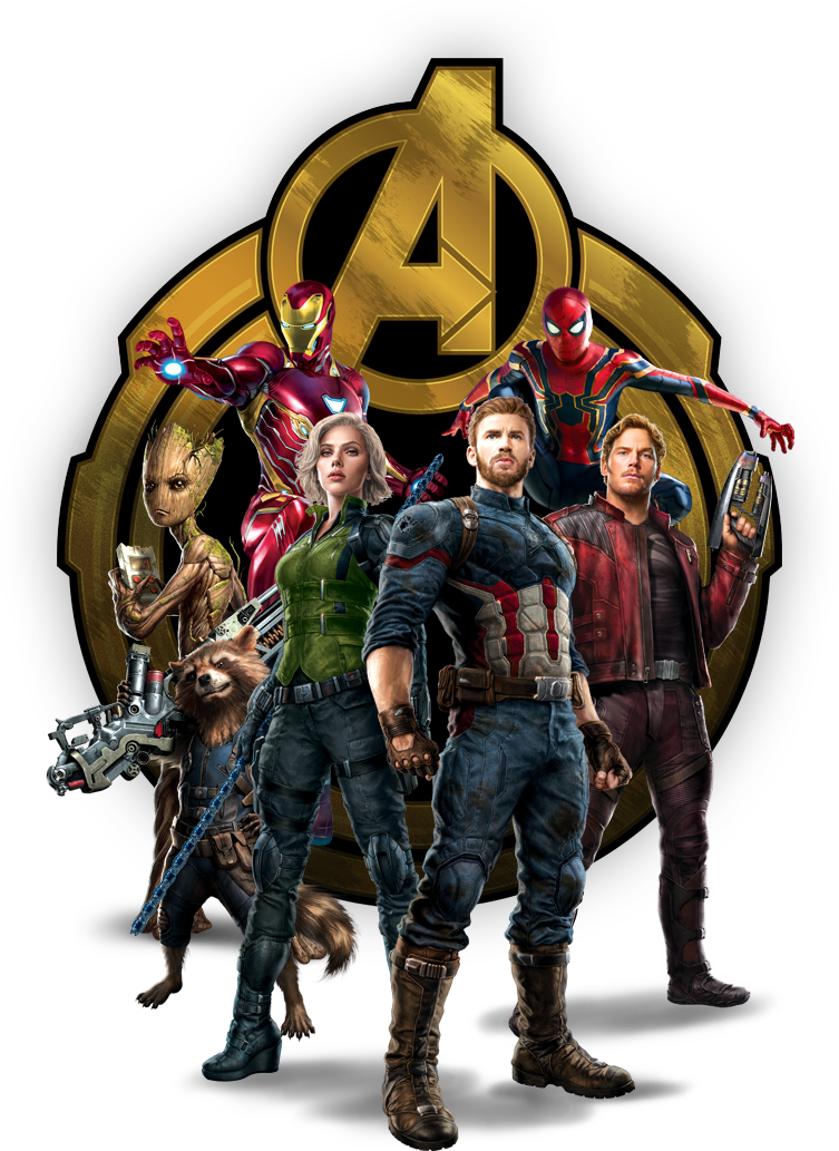 Avengers Team Showcase PNG image