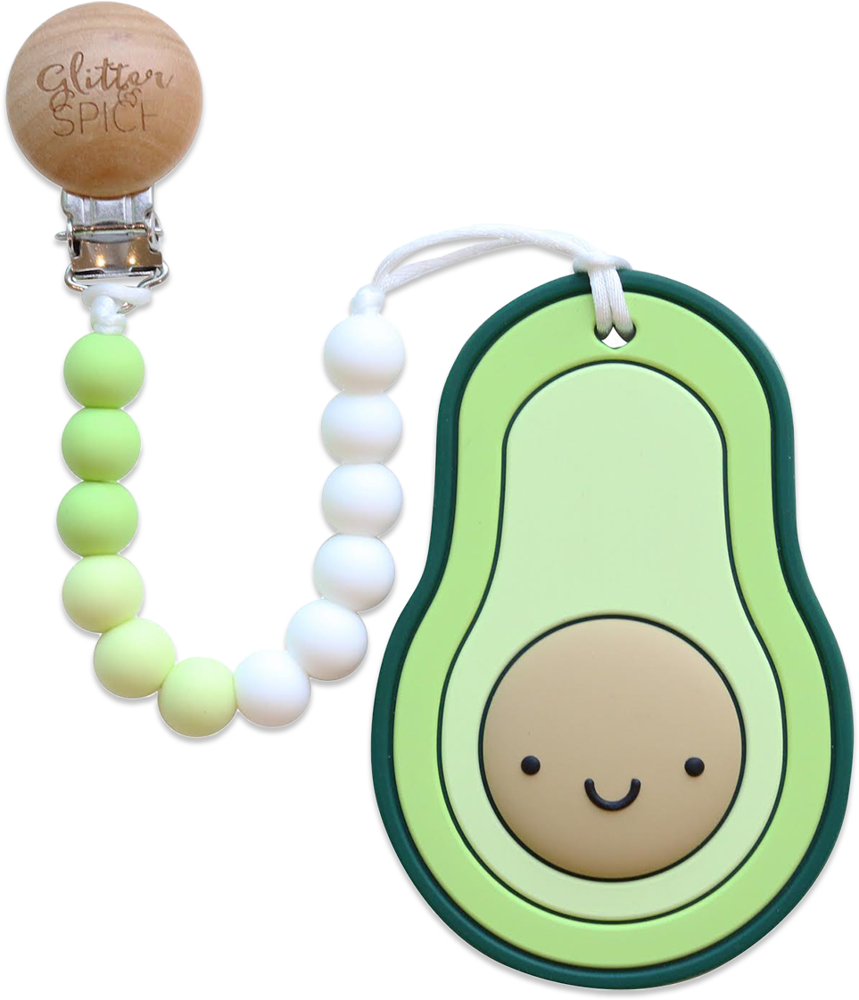 Avocado Teetherwith Beads PNG image