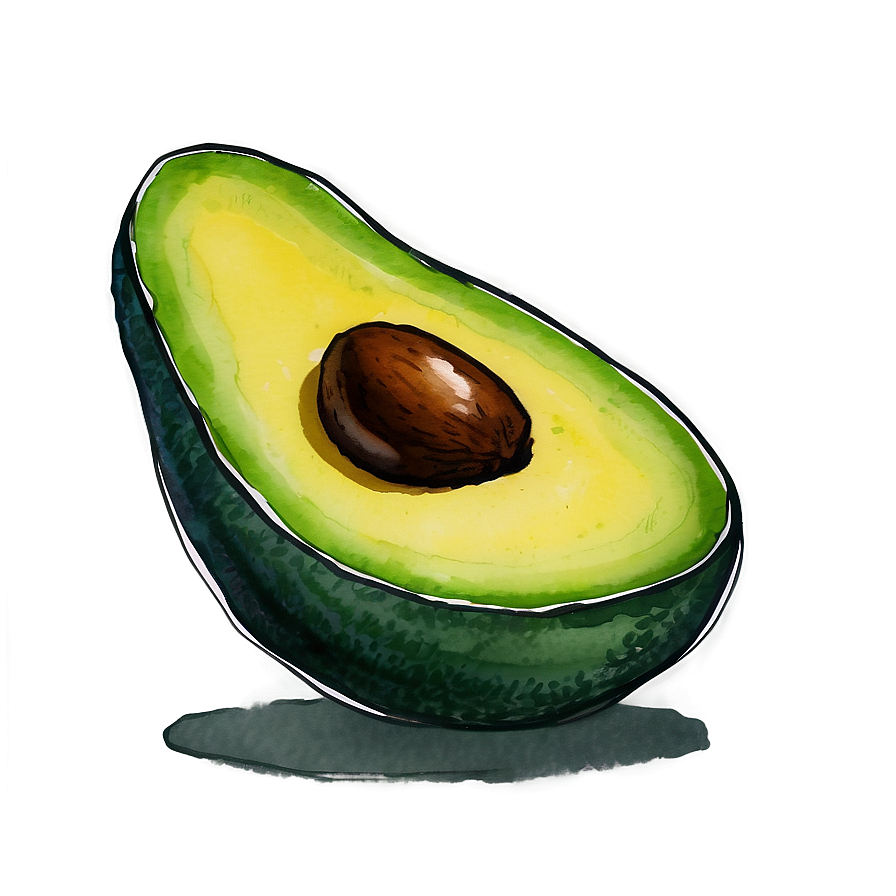 Avocado Watercolor Png 05242024 PNG image