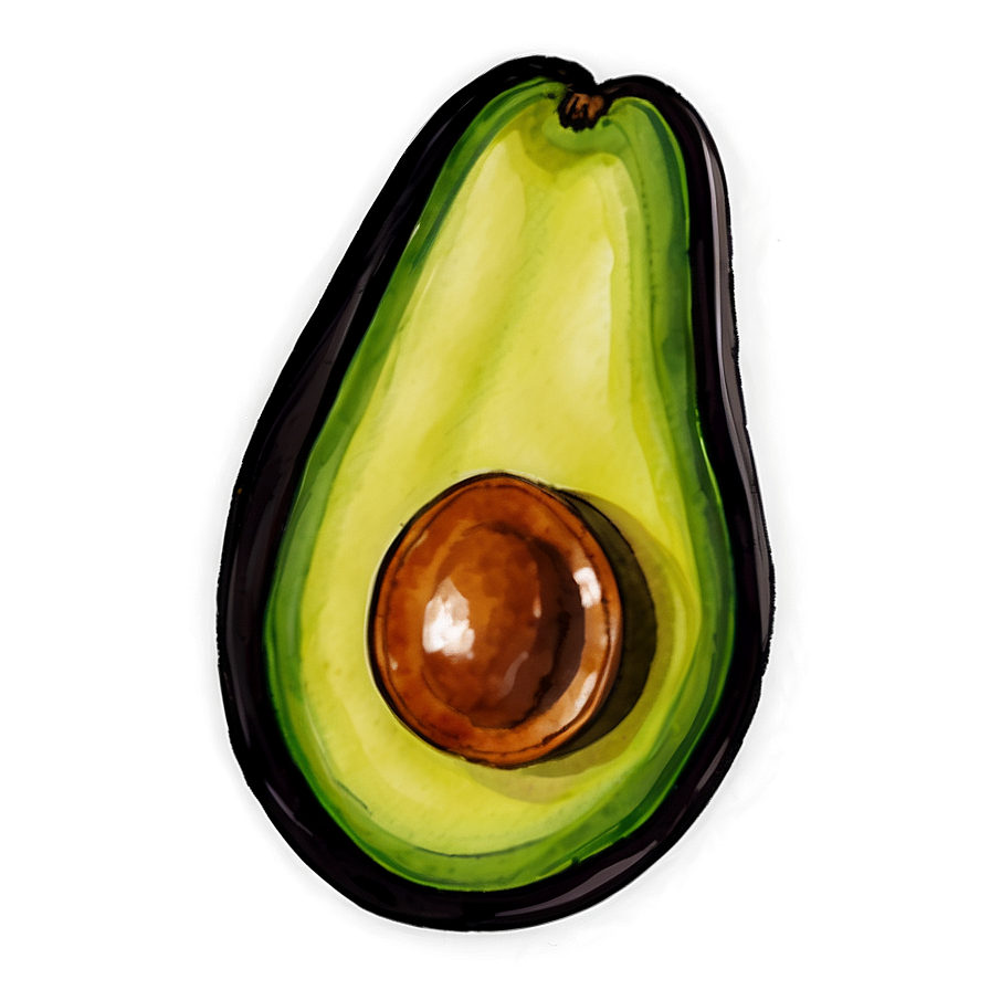 Avocado Watercolor Png Ivr55 PNG image