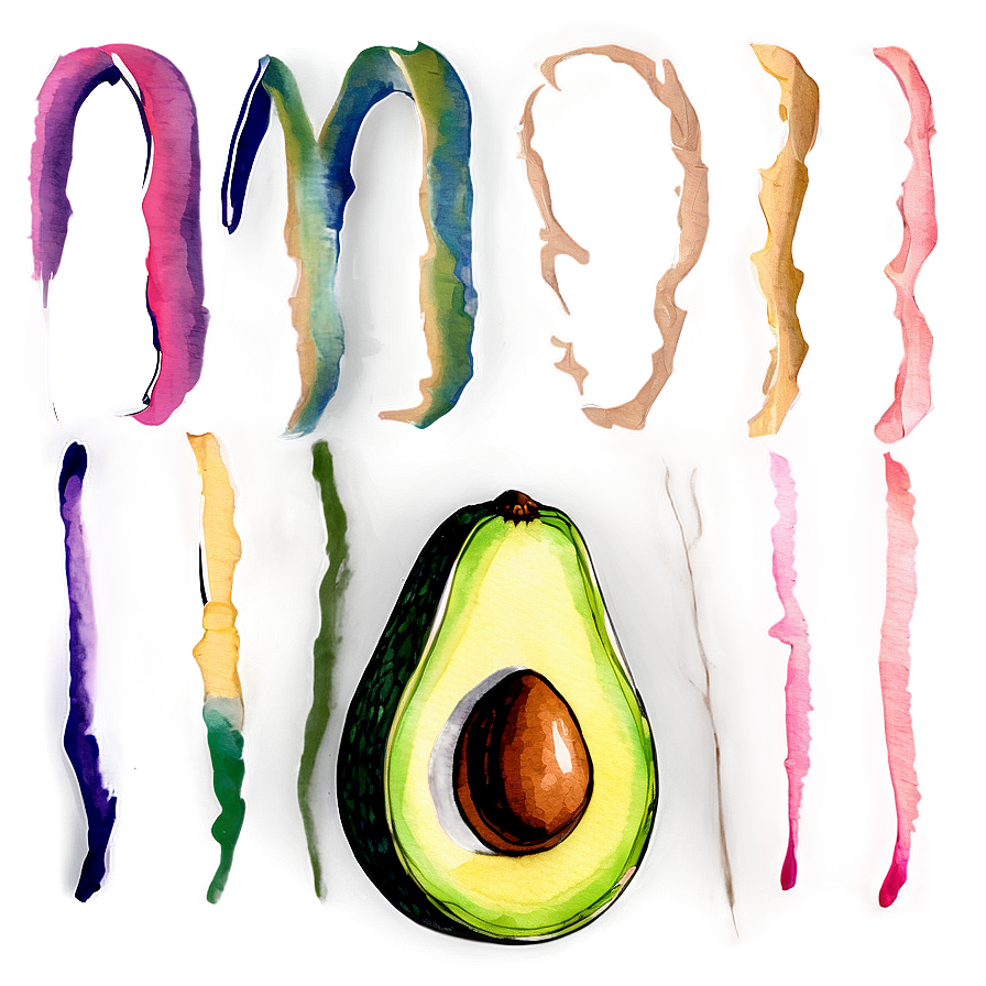 Avocado Watercolor Png Npp PNG image