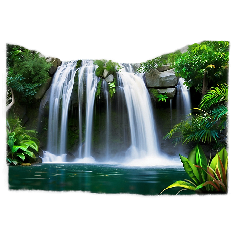 Awesome Jungle Waterfall Png 06232024 PNG image