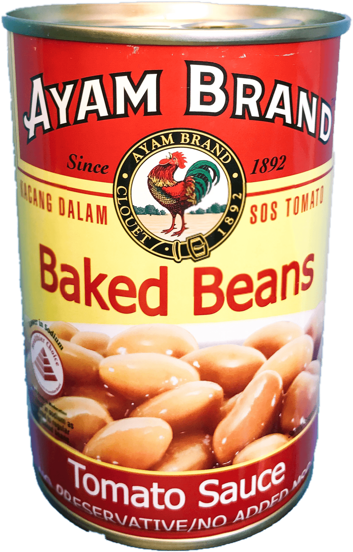 Ayam Brand Baked Beans Tomato Sauce Can PNG image