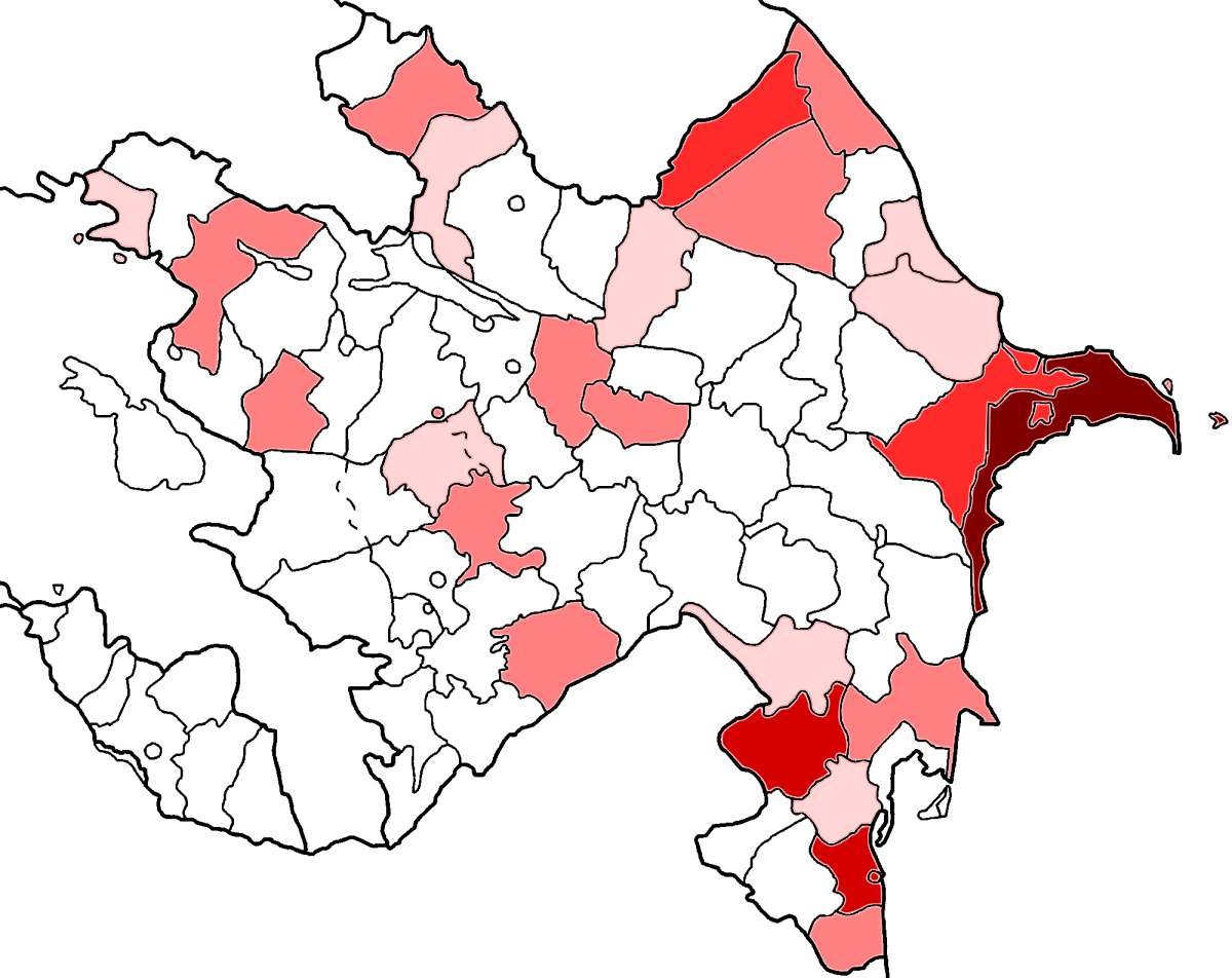 Azerbaijan Districts C O V I D19 Impact Map PNG image