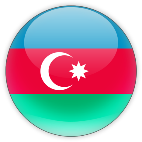 Azerbaijan Flag Button PNG image