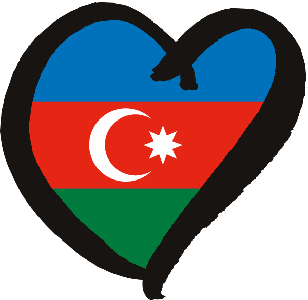 Azerbaijan Flag Heart PNG image