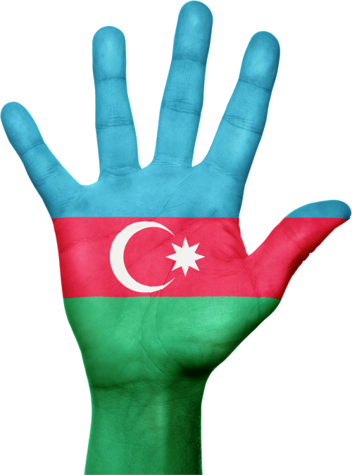 Azerbaijan Flag Painted Hand PNG image