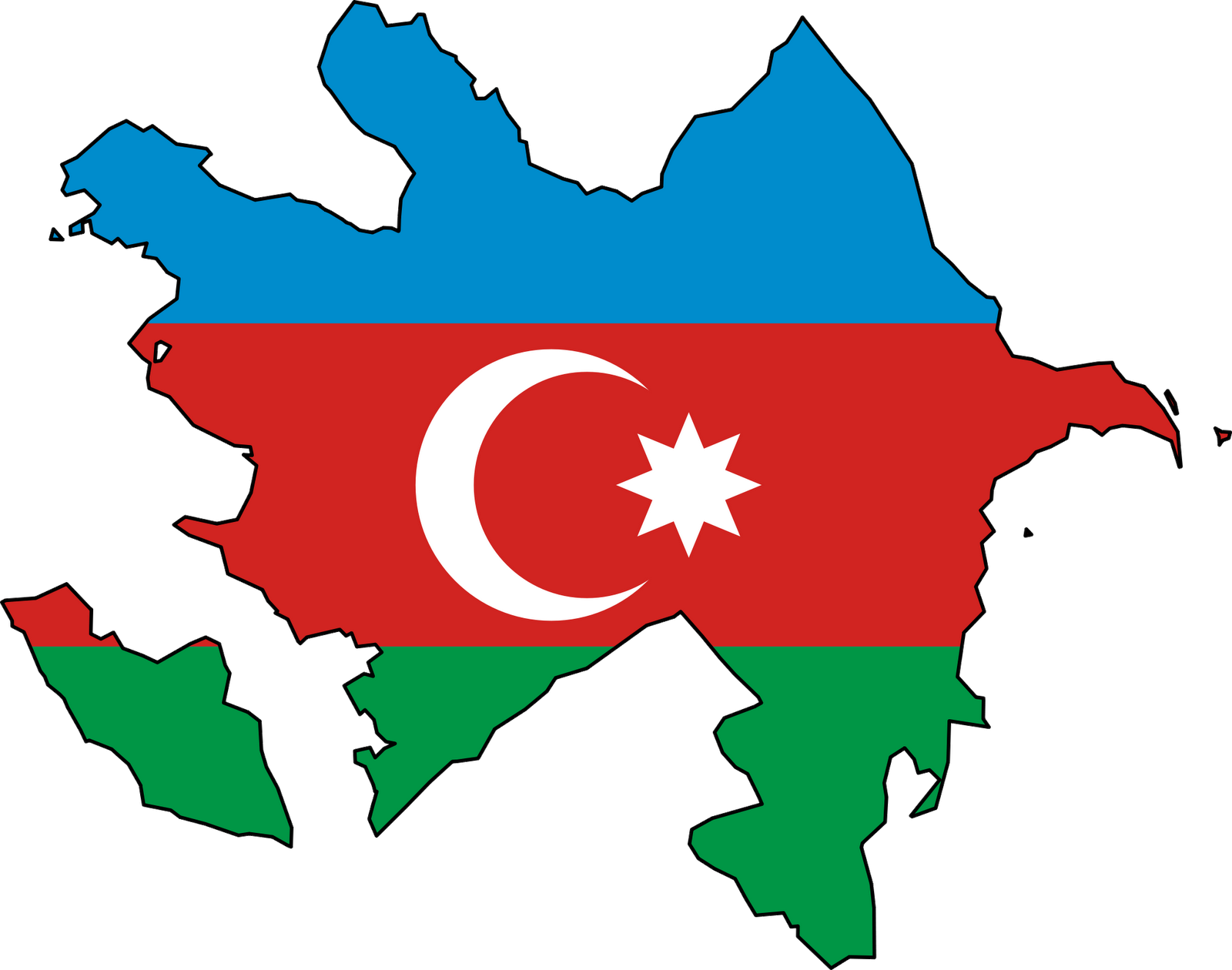 Azerbaijan Mapwith Flag PNG image