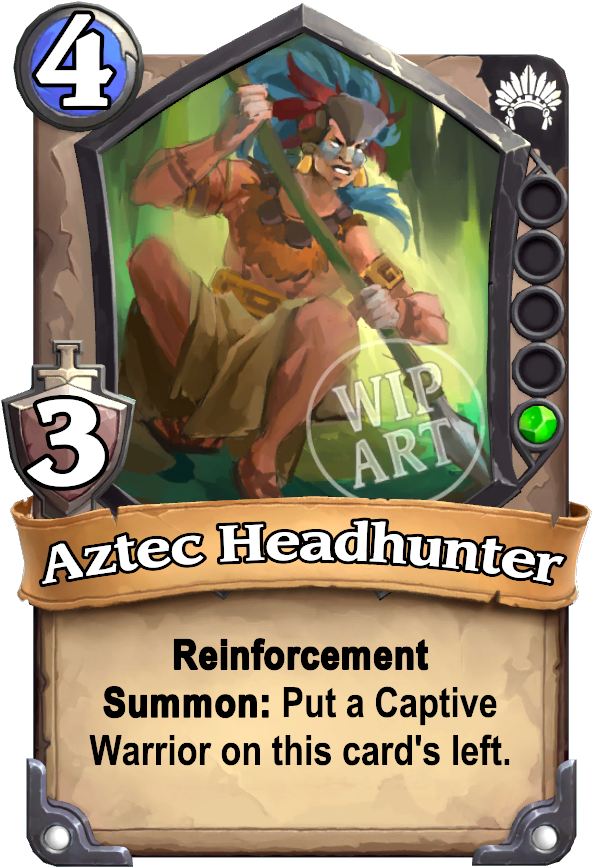 Aztec Headhunter Card Art PNG image